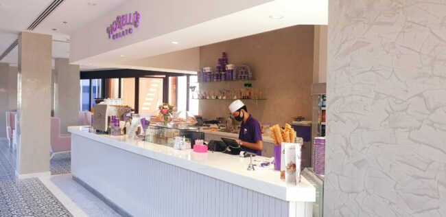 solid surfaces for gelato store